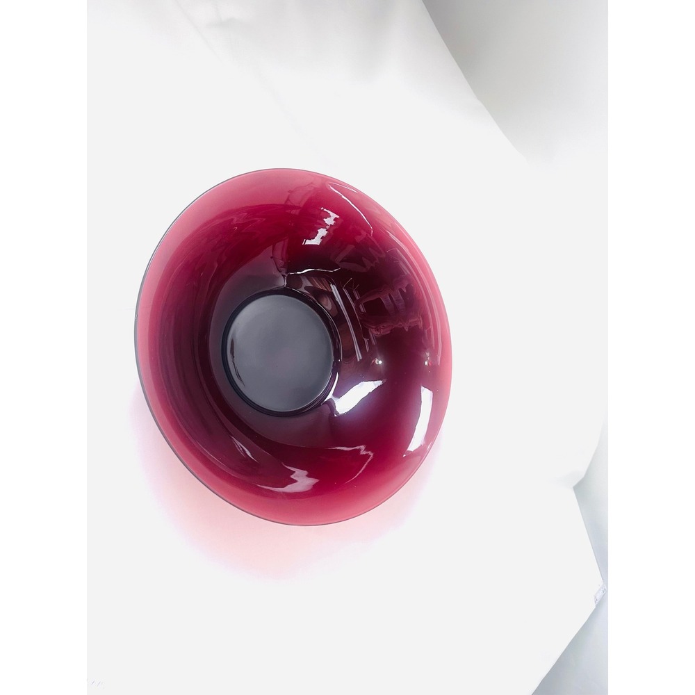 Anchor Hocking Ruby Red Glass Salad‎ Bowl 11.5 Inch Wide Vintage MCM